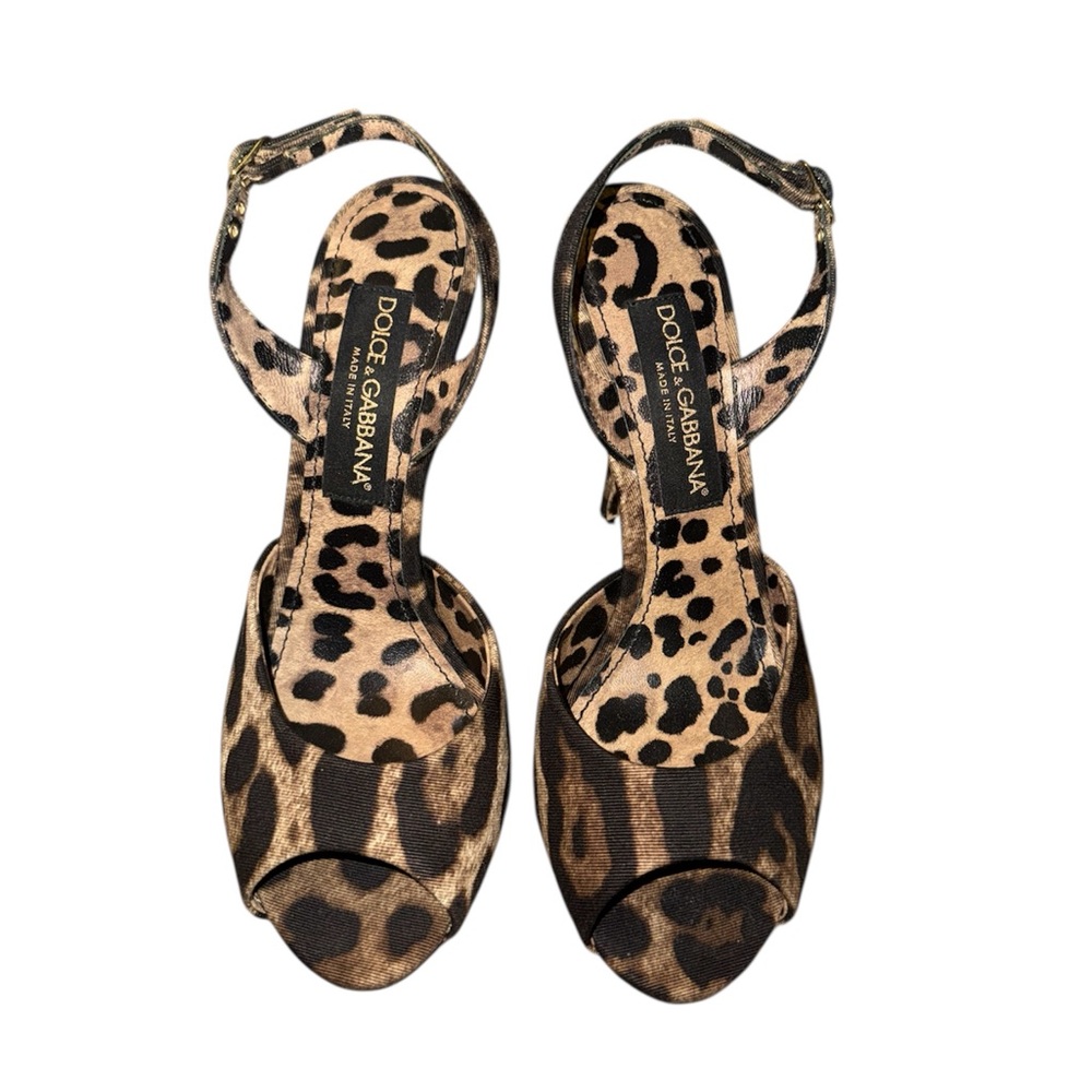 Dolce & Gabbana Cotton Sling back pumps leopard 39